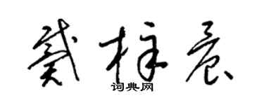 梁錦英戴梓晨草書個性簽名怎么寫
