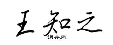 王正良王知之行書個性簽名怎么寫