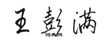 駱恆光王彭滿行書個性簽名怎么寫