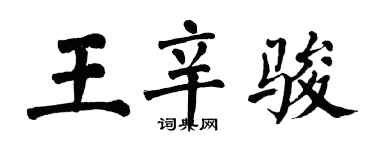 翁闓運王辛駿楷書個性簽名怎么寫