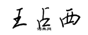 王正良王占西行書個性簽名怎么寫