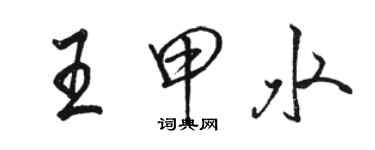 駱恆光王甲水行書個性簽名怎么寫