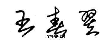 朱錫榮王春翌草書個性簽名怎么寫