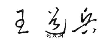 駱恆光王道兵草書個性簽名怎么寫