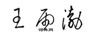 駱恆光王雨渤草書個性簽名怎么寫