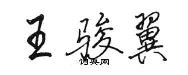 駱恆光王駿翼行書個性簽名怎么寫