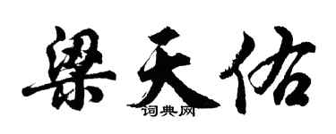 胡問遂梁天佑行書個性簽名怎么寫