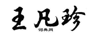 胡問遂王凡珍行書個性簽名怎么寫