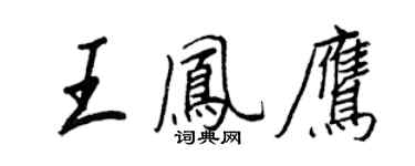 王正良王鳳鷹行書個性簽名怎么寫