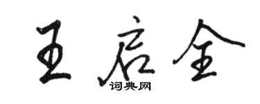 駱恆光王啟全行書個性簽名怎么寫