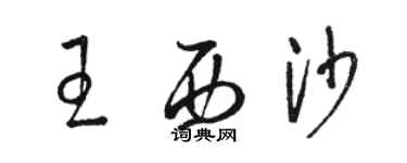 駱恆光王西沙草書個性簽名怎么寫