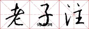 老子注怎么寫好看