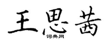 丁謙王思茜楷書個性簽名怎么寫