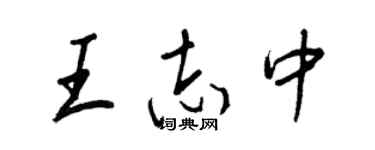 王正良王志中行書個性簽名怎么寫
