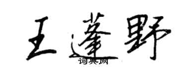 王正良王蓬野行書個性簽名怎么寫