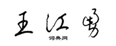 梁錦英王江勇草書個性簽名怎么寫