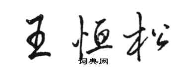 駱恆光王恆松行書個性簽名怎么寫