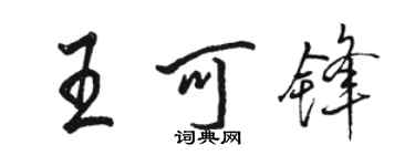 駱恆光王可鋒行書個性簽名怎么寫