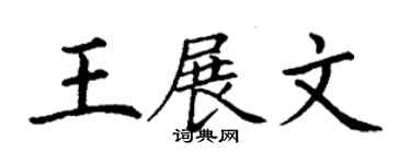 丁謙王展文楷書個性簽名怎么寫