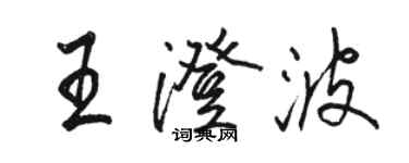 駱恆光王澄波行書個性簽名怎么寫