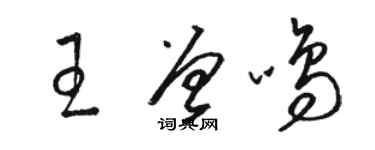 駱恆光王曾鳴草書個性簽名怎么寫