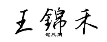 王正良王錦禾行書個性簽名怎么寫