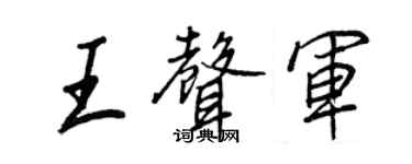 王正良王聲軍行書個性簽名怎么寫