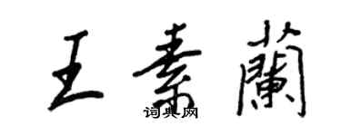 王正良王素蘭行書個性簽名怎么寫