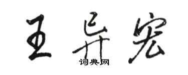 駱恆光王異宏行書個性簽名怎么寫