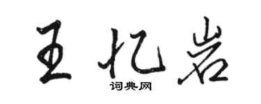 駱恆光王憶岩行書個性簽名怎么寫