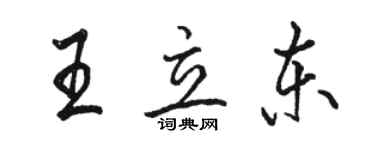 駱恆光王立東行書個性簽名怎么寫