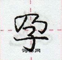 龐中華寫的硬筆行書孕