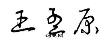 曾慶福王孟原草書個性簽名怎么寫