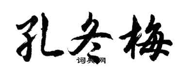 胡問遂孔冬梅行書個性簽名怎么寫