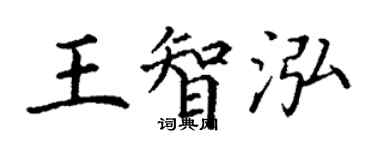 丁謙王智泓楷書個性簽名怎么寫