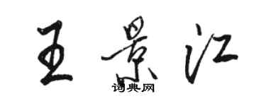 駱恆光王景江行書個性簽名怎么寫