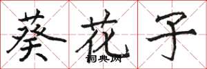 駱恆光葵花子楷書怎么寫
