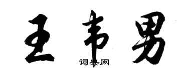 胡問遂王韋男行書個性簽名怎么寫