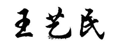 胡問遂王藝民行書個性簽名怎么寫