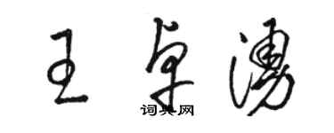 駱恆光王卓涌草書個性簽名怎么寫