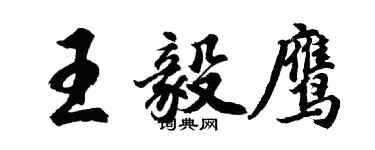 胡問遂王毅鷹行書個性簽名怎么寫