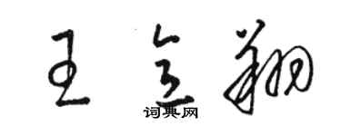 駱恆光王意翔草書個性簽名怎么寫