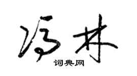 梁錦英馮林草書個性簽名怎么寫