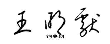 梁錦英王明獻草書個性簽名怎么寫