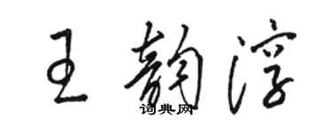 駱恆光王韻淳草書個性簽名怎么寫