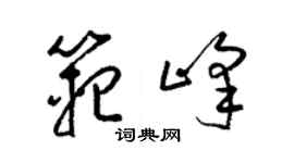 梁錦英范峰草書個性簽名怎么寫