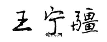 曾慶福王寧疆行書個性簽名怎么寫