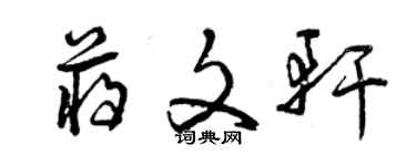 曾慶福蔣文軒草書個性簽名怎么寫