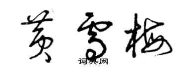 曾慶福黃雪梅草書個性簽名怎么寫