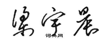 駱恆光梁宇晨草書個性簽名怎么寫